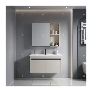 Mobiletto da bagno in alluminio di nuovo Design mobiletto da bagno di colore grigio CB001