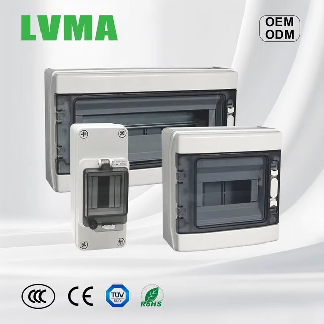 IP66 Waterproof ABS Low-Voltage Distribution Box Indoor/Outdoor Use 4-12 Circuit Options 500V Rated CE Certified LVMA