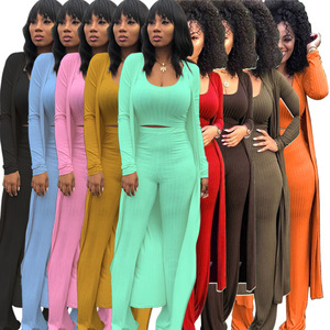 Delle Donne del commercio all'ingrosso Solido Casuale di Tre pezzi di Abito Donne <span class=keywords><strong>Vestiti</strong></span> A Maniche Lunghe <span class=keywords><strong>Vestiti</strong></span> di Usura - Product Image 2