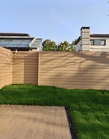 Revêtement mural extérieur en composite WPC, imperméable, co-extrusion, blanc uni, grain de bois 3D, panneaux muraux décoratifs, séparateur de cour