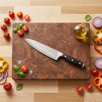 Couteau de chef artisanal de 7,5 pouces avec manche en bois de rose, couteau de cuisine personnalisé en acier inoxydable