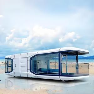 2025 Trending Prefab Tiny Mobile House Cabin Modern ECO Vessel Mini Airship <b>Pod</b> Hotel Space Capsule Modular Container House - Product Image 1