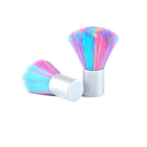 Pinceau à poussière pour le maquillage et le nettoyage des ongles, HQ Mixed Proc Discount Mini Rainbow Colorful Brush Hair Steel Handle 4.5x6.2cm, pinceau à ongles coloré arc-en-ciel miniature, manche en acier - Product Image 1