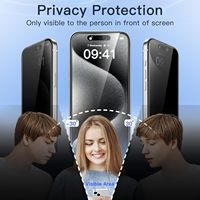 Protection d'écran en verre trempé Premium Nuglas 9H, couverture intégrale, anti-espionnage, confidentialité, pour iPhone 12 13 14 15 16 17 18 Pro Max Plus
