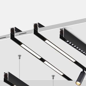 Système d'éclairage <span class=keywords><strong>sur</strong></span> <span class=keywords><strong>rail</strong></span> LED magnétique intelligent, intensité variable, 48V, projecteur linéaire, lampe grille 6W 12W 18W 24W pour magasin de détail - Product Image 3