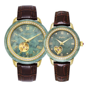 Luxury Stainless Steel Automatic <b>Mechanical</b> <b>Watch</b> Genuine Jade Couple Jam Tangan - Product Image 3