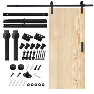 Kit quincaillerie pour <span class=keywords><strong>porte</strong></span> <span class=keywords><strong>de</strong></span> grange, ensemble <span class=keywords><strong>de</strong></span> rails <span class=keywords><strong>de</strong></span> suspension <span class=keywords><strong>de</strong></span> <span class=keywords><strong>placard</strong></span> en acier massif noir, poignées coulissantes, - Product Image 1