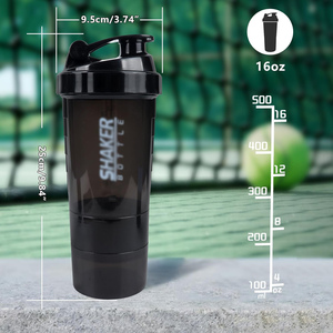 3 Layers <b>Shaker</b> Protein <b>Bottle</b> Water <b>Bottle</b> Plastic Mixing Cup <b>Shaker</b> <b>Bottle</b> with Custom Logo - Product Image 3