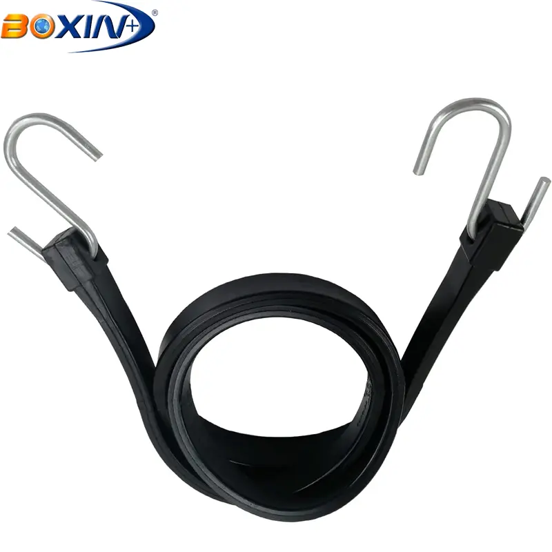 Natural Rubber & EPDM Tarp Straps Bungee Cords with Crimped Hooks