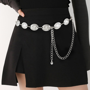 ALL0133 <span class=keywords><strong>Ceinture</strong></span> Métallique Tendance pour <span class=keywords><strong>Femme</strong></span> – Accessoire Décoratif Polyvalent pour Jupes, Costumes et Hanfu – Chaînes de Taille - Product Image 4