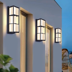Lampe murale extérieure moderne étanche, éclairage LED 3D pour villa, cour, jardin - Product Image 4