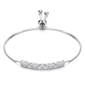 Fashion Minimalist 4.5Mm Single Row Zircon Copper <b>Adjustable</b> <b>Bracelet</b> Rose Gold Silver - Product Image 5