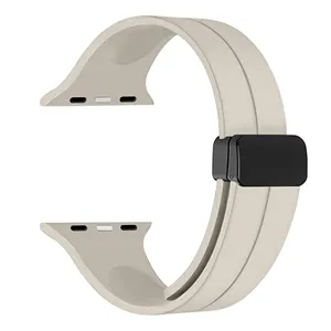 Correa magnética de silicona RYB para Apple Watch Ultra 2 49mm, Correa magnética de repuesto de silicona deportiva para Apple Watch Series 9 8 7