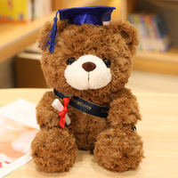Penjualan laris mainan boneka binatang kreatif topi lucu mainan Dokter beruang Teddy Set hadiah boneka wisuda