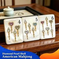 Mahjong américain de luxe en nacre et acrylique, jeu de société d'intérieur, cadeaux et collections d'art américain