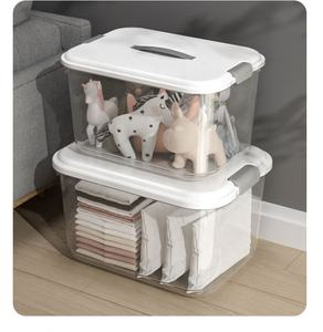 Boîtes de rangement en plastique PP de grande capacité 3L, organisateurs domestiques, contenants pour jouets, vêtements, aliments, avec couvercle et poignée, sans BPA, vente en gros - Product Image 5