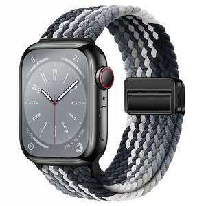 Bracelet de montre en nylon tissé magnétique universel pour <span class=keywords><strong>Apple</strong></span> Watch S10/9/8/<span class=keywords><strong>7</strong></span>/6, Samsung & <span class=keywords><strong>Huawei</strong></span> 20/22mm, bracelet de montre intelligente - Product Image 3