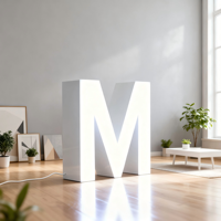 Lettres lumineuses en acrylique 3D sans cadre, enseignes commerciales, panneaux d'affichage extérieurs imperméables, lettres de devanture de magasin avec conception gratuite