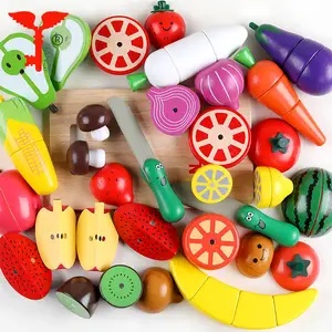 ألعاب تعليمية خشبية مقطوعة الغذاء مجموعة مواد تعليمية للأطفال قطع ألعاب خشبية