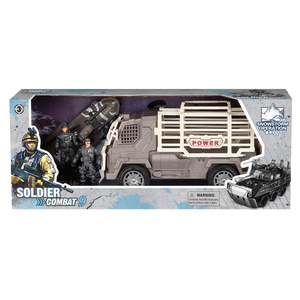 Jouets militaires en plastique pour hommes, assemblage de figurines, jouets militaires avec camion - Product Image 1