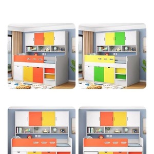 Cama infantil con escritorio, armario y escaleras para niños y niñas, muebles multifuncionales para habitaciones pequeñas - Product Image 5