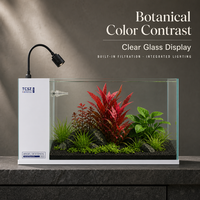 Aquarium d'eau douce avec filtre latéral haute performance, projecteur réglable et design aquascaping, fourniture sur mesure en usine