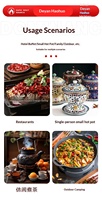 Réchaud portable Deyanhaohuo pour aliments, avec réservoir d'huile minérale rechargeable, pour camping, pique-niques, buffets, chauffage de 2 heures en toute sécurité