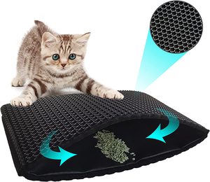 Tapete para Mascotas de Doble Capa de Material de Goma con Patrón Sólido, Más Vendido, con Asas para Control de la Arena de Gatos y Entrenamiento del Comportamiento - Product Image 1