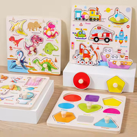 Rompecabezas educativos con clavijas 3D, rompecabezas de aprendizaje de animales, frutas a juego, rompecabezas de agarre manual, juegos de mesa, juguetes para niños y niñas