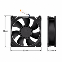 Volume Udara Tinggi Dual Ball Bearing Delta AFB0912HHF-A DC12V 0.34A Kipas Aliran Aksial 9032 9CM Kipas Radiator Kebisingan Rendah Pendingin Inverter