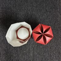 Boîte cadeau de luxe pliable avec couvercle fleuri, boîte en papier hexagonale pour bougie parfumée avec fenêtre transparente