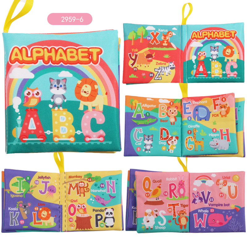 Livre en tissu de 4 pages avec 8 lettres anglaises, 29g.