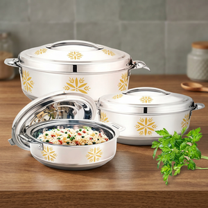 Ensemble de casseroles en acier inoxydable avec couvercle, design chinois traditionnel, rondes, durables, pour tous types de cuisinières - Product Image 2