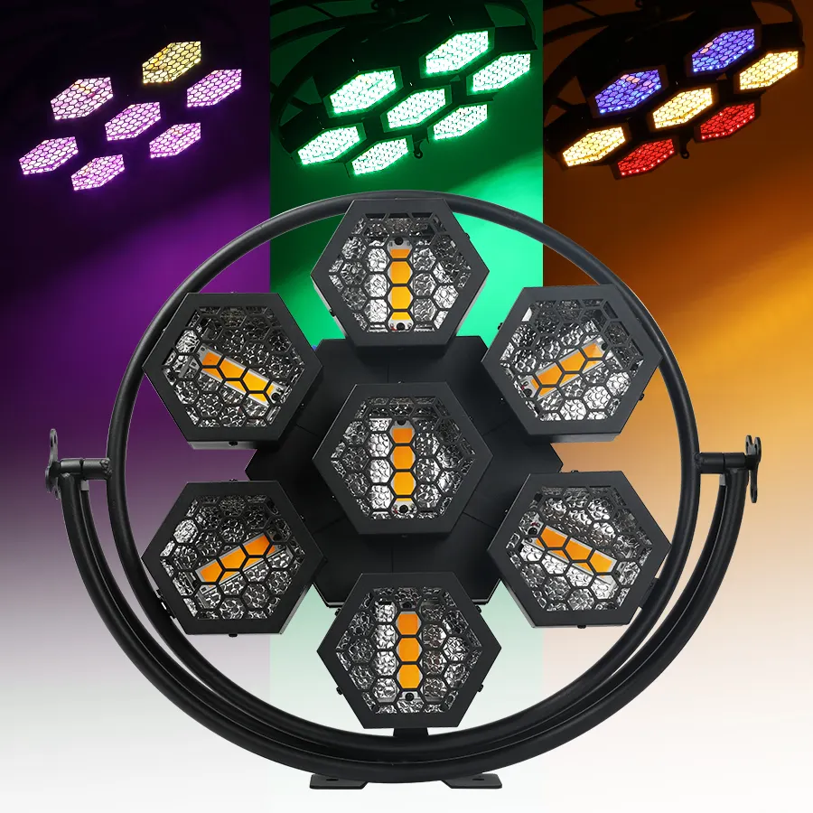 六角形P1新しいピクセル照明LedレトロランプライトポートマンDjステージ350W7x50Wエフェクトライト