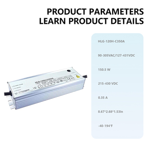 MEAN WELL HLG-120H-C350A 150.5W 350mA IP67 Драйвер постоянного тока для светодиодов (215-430В) для уличного и промышленного освещения - Product Image 3