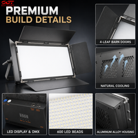 150W Bi-Color Warmweiß LED Studio-Panelleuchte 600 LEDs DMX512 CRI95 IP20 Geräuschlose Softlight für TV-Studio Fotografie