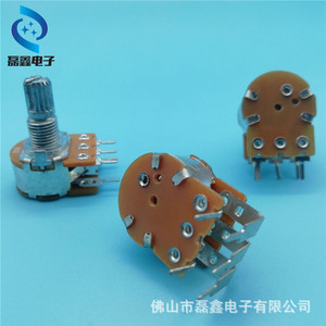 โพเทนชิโอมิเตอร์แบบหมุน Wh148 1 ช่อง 5 ขา แบบปลายงอ พร้อมสวิตช์ แกนเกลียว M8x0.75 สำหรับอุปกรณ์อิเล็กทรอนิกส์ - Product Image 5