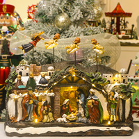 Figurine d'ange en résine personnalisée LED multi-lumières pour crèche, décoration de bureau religieuse et de Noël