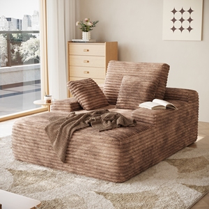 VOXHOME US Drop Shipping Apartment Living Room Vacuum Compressed Nordic <strong>Single</strong> Couch Reading Lounge Corduroy Boneless <strong>Sofa</strong> <strong>Bed</strong> - Product Image 2
