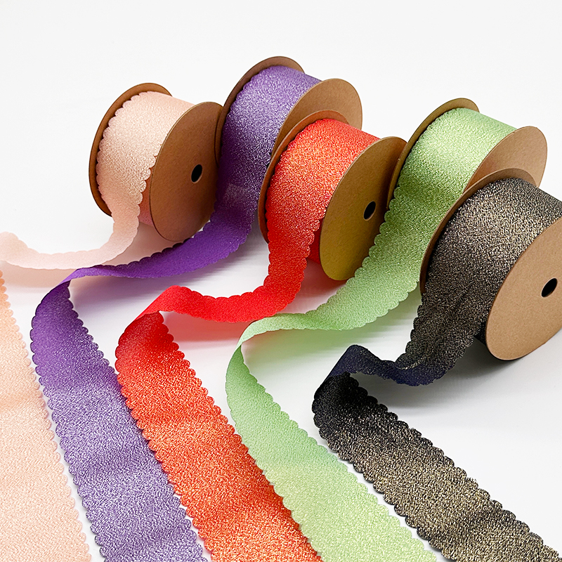 Luxury Ribbon Suppliers Decoration Flowers Grosgrain Ribbons with Wavy Edge for Cake Decoration Bow Packaging Color Ribbon