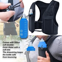 Chaleco de Hidratación Ligero y Transpirable de 500 ml con Botella Flexible, Reflectante, de Neopreno para Hombres y Mujeres, para Senderismo y Trail Running, de Poliéster