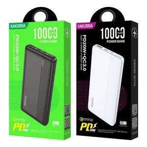 KAKUSIGA Werksverkauf Kleine Power Bank Typ C Dual USB Tragbare Batterie Mini Power Bank 10000mah