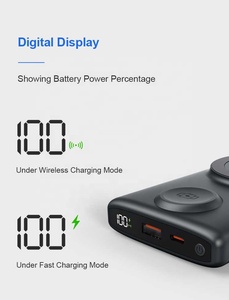 Nuovi prodotti di tendenza per vendere <span class=keywords><strong>Online</strong></span> ricarica Wireless portatile 15W Logo Light up Power Bank 10000mAh con supporto per telefono pieghevole - Product Image 2