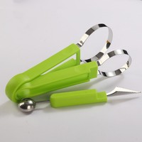 3-en-1 Séparateur de pulpe de pastèque bleu en acier inoxydable pour légumes