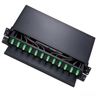 Panel Patch Fiber Optik 1U 19 Inci 24 Core/48 Core LC APC ODF LC APC Duplex Rakit Tipe Geser untuk FTTH / FTTB