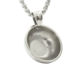 <b>Small</b> Bowl Pendant <b>Necklace</b> Stainless Steel Unisex Fashionable Silver White Gift Jewelry - Product Image 1