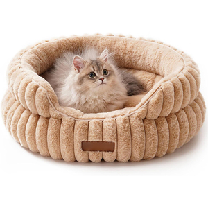 Cama de gato gruesa y cálida ecológica para perros, cama redonda de piel de conejo de imitación para gatos, cama de donut para perros, cueva lavable para gatos - Product Image 1