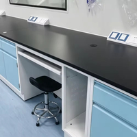 Tables latérales de laboratoire entièrement en acier, faciles à nettoyer et résistantes à la corrosion, adaptées aux laboratoires scolaires