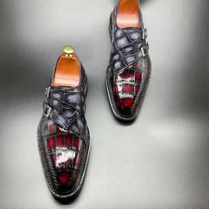 รองเท้าเดรสผู้ชาย <span class=keywords><strong>Goodyear</strong></span> รุ่นหรูหรา ไซส์ใหญ่ หนังจระเข้แท้ รองเท้าทางการคุณภาพสูงสำหรับผู้ชาย รองเท้าทำงานสำหรับผู้ชาย - Product Image 3