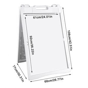 White/<b>Black</b> ABS Eco-Friendly Waterproof Folding Custom Sandwich <b>Board</b> A-Frame Advertising Sign 60x90cm - Product Image 1